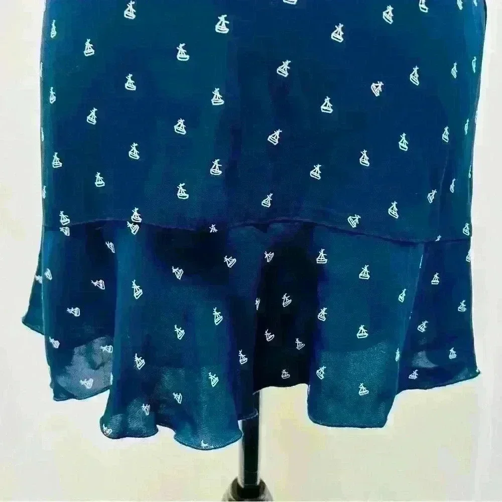 Les coyotes de paris girl’s size 12 sailing mini boat dress in navy blue